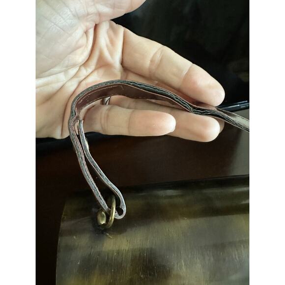 Vintage Start Brown Leather Straps Retro Distressed Hand Polished Storage Box - Picture 8 of 12